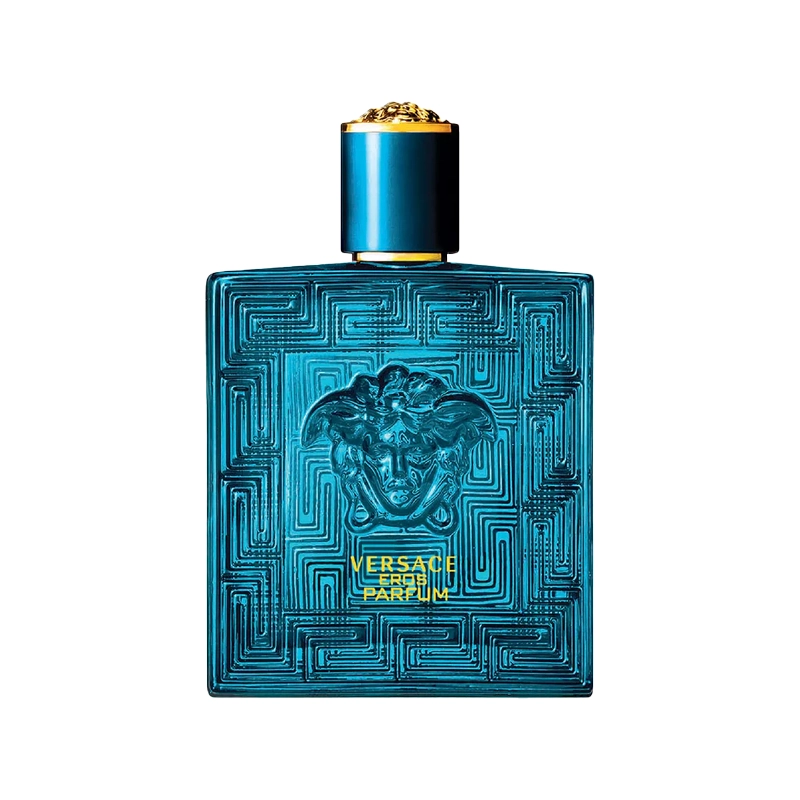 عکس شیشه عطر مردانه اروس فلورا پرفیوم با طراحی مدرن و رنگ آبی خاص